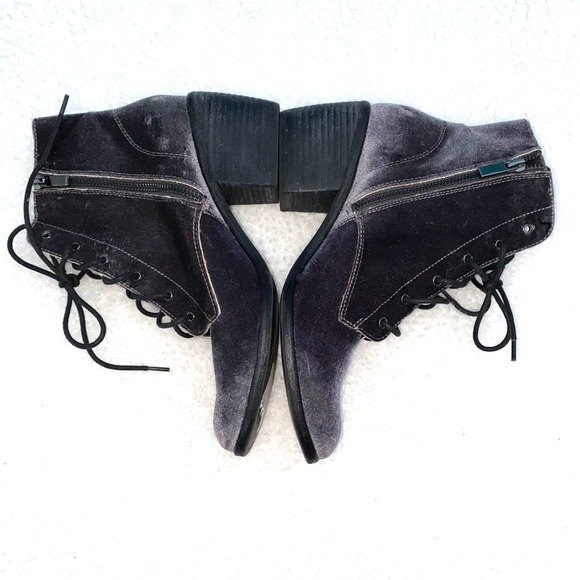 Dolce Vita Gray Lace Up Zipper Side Ankle Boots - Picture 2 of 6